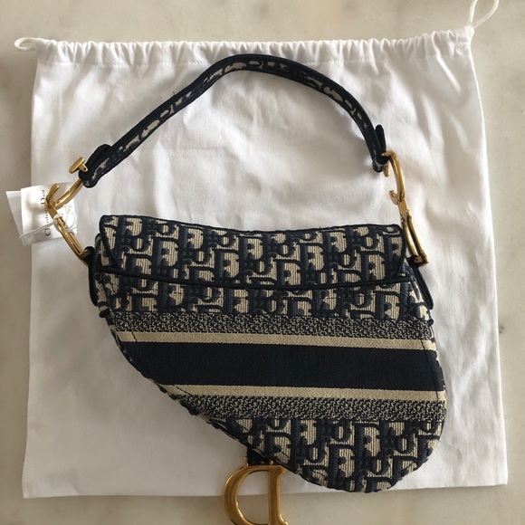 Dior Oblique Embroidered Saddle Bag - Picture 2 of 16
